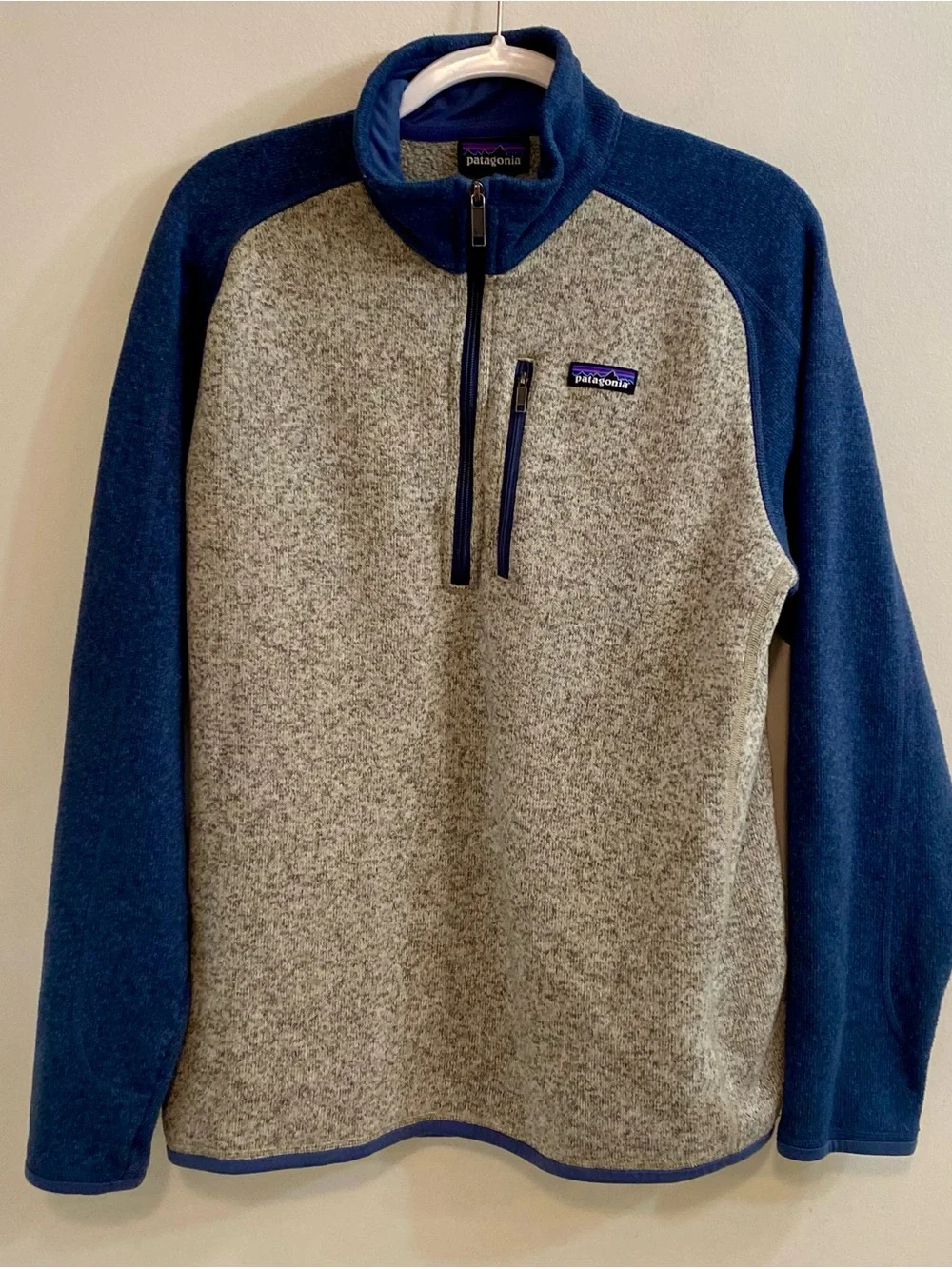 Patagonia Men's Better Sweater 1/4‎ Zip Fleece Pullover Grey Blue Sz L Outdoors